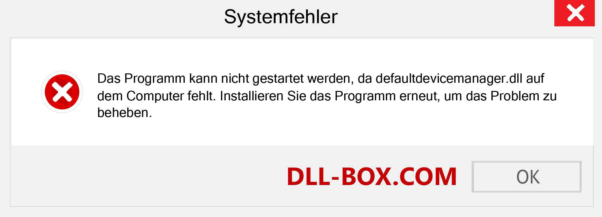 defaultdevicemanager.dll-Datei fehlt?. Download für Windows 7, 8, 10 - Fix defaultdevicemanager dll Missing Error unter Windows, Fotos, Bildern